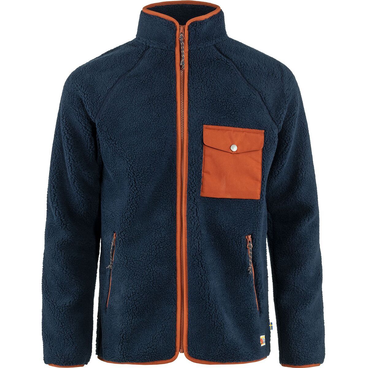 Image of Fjallraven Vardag Pile Fleece Jacket - Men's Navy/Autumn Leaf, L