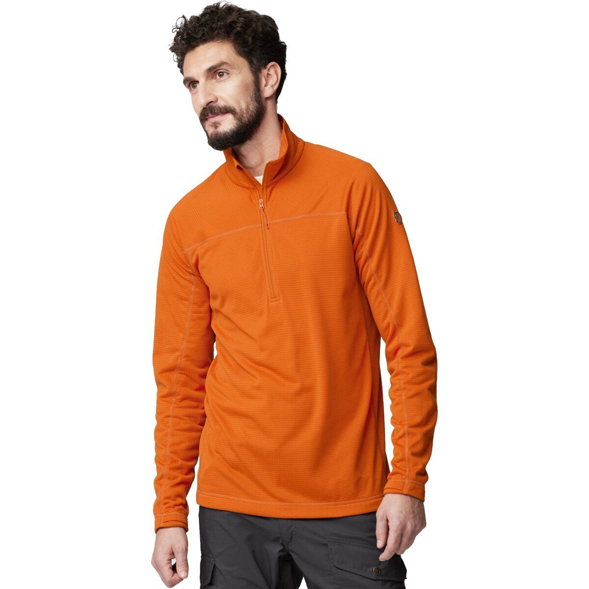 Fjallraven Abisko Lite Fleece 1/2-Zip - Men's Sunset Orange, XXL