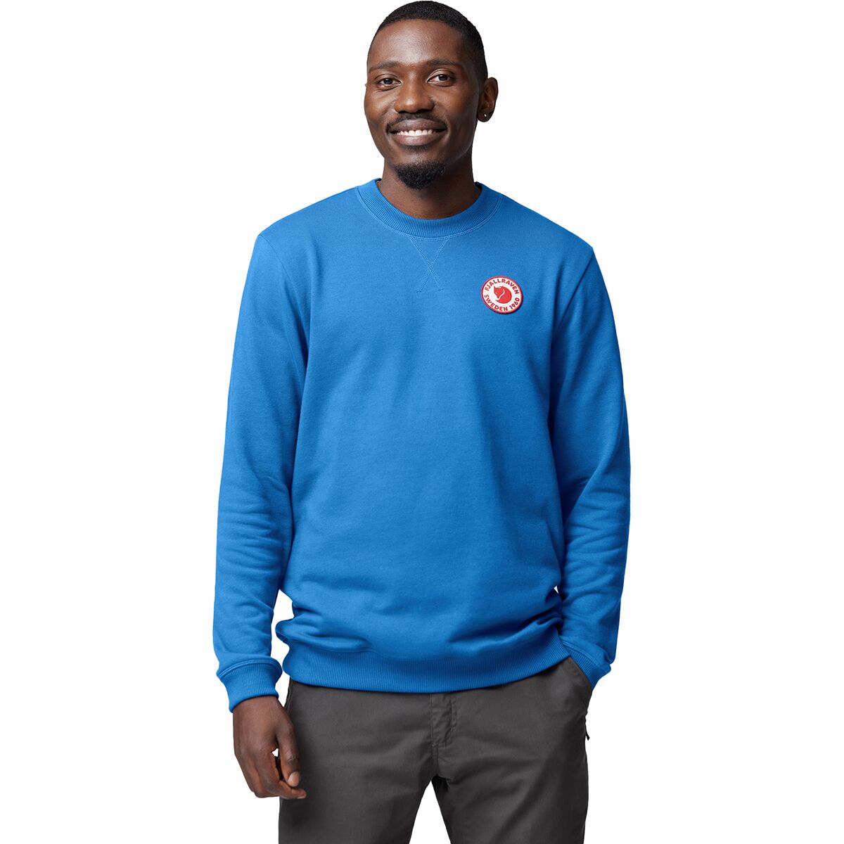 Image of Fjallraven 1960 Logo Badge Sweater - Men's Alpine Blue, M
