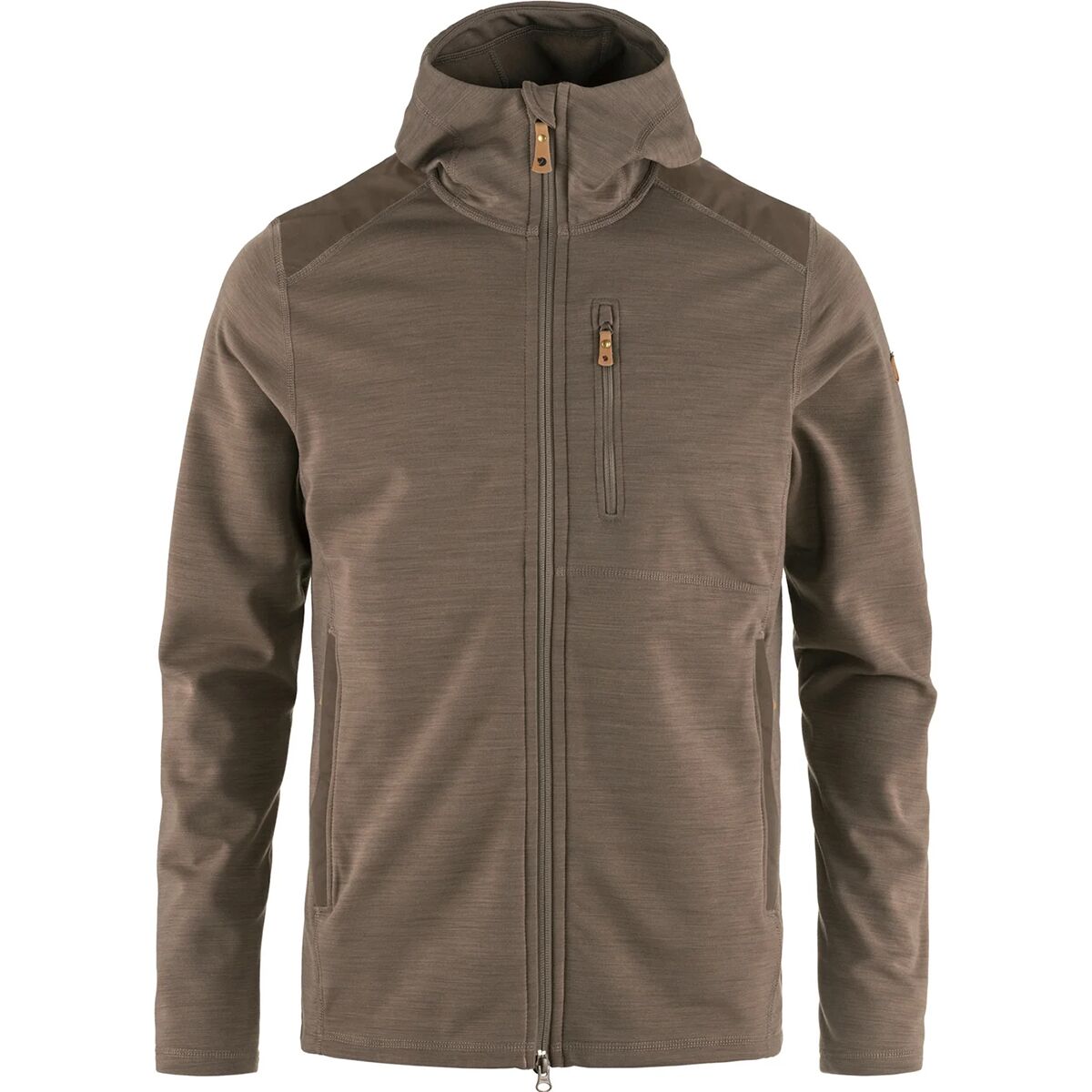 Image of Fjallraven Keb Fleece Hooded Jacket - Men's Suede Brown, M