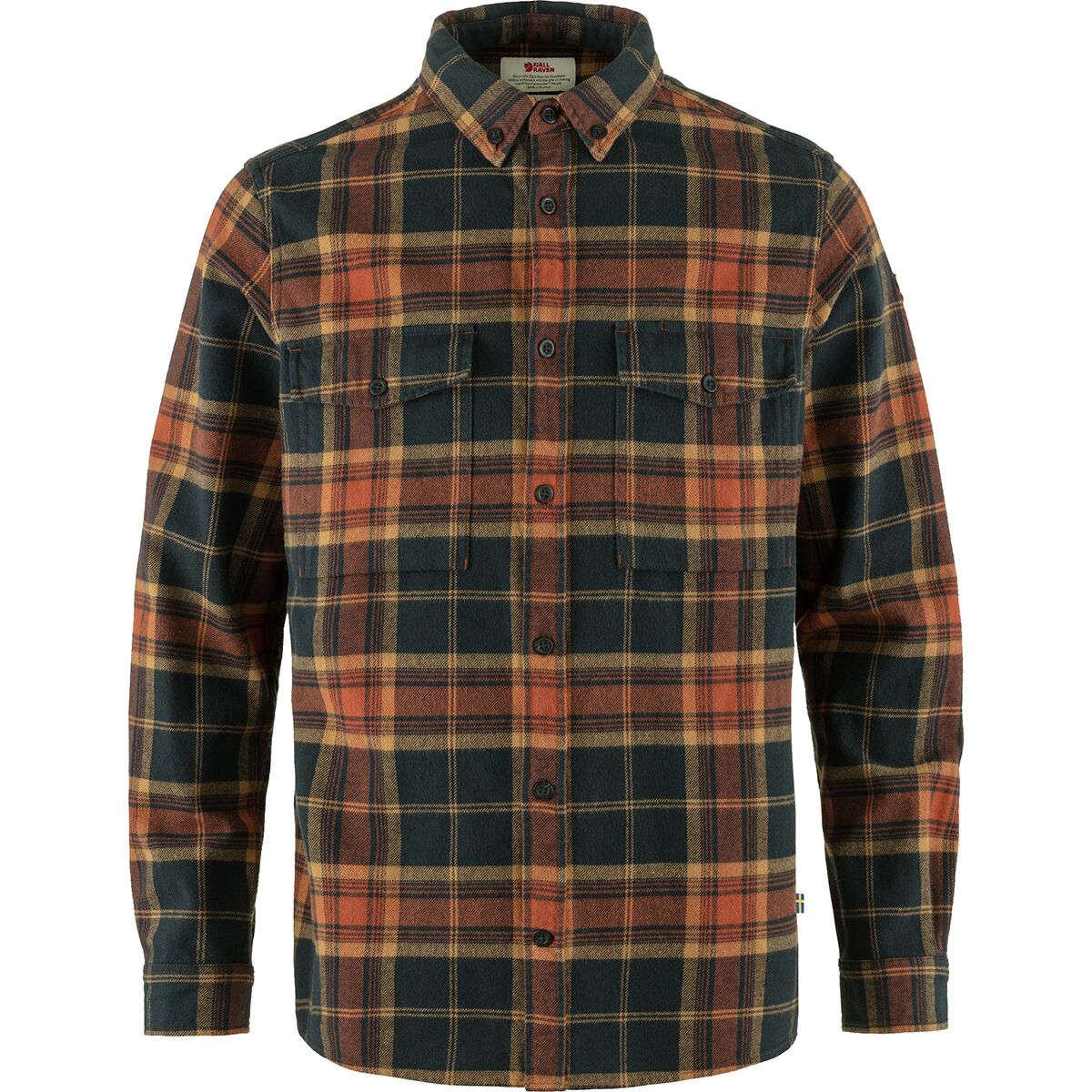 Image of Fjallraven Ovik Twill Shirt - Men's Autumn Leaf/Dark Navy, M