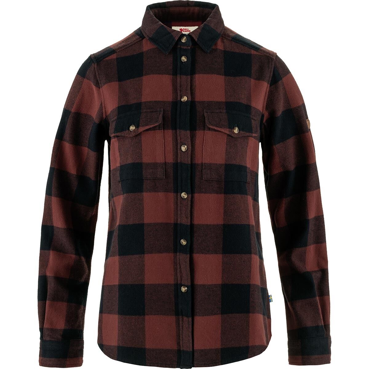 Image of Fjallraven Ovik Heavy Flannel Shirt - Women's Dark Navy-Maroon, M