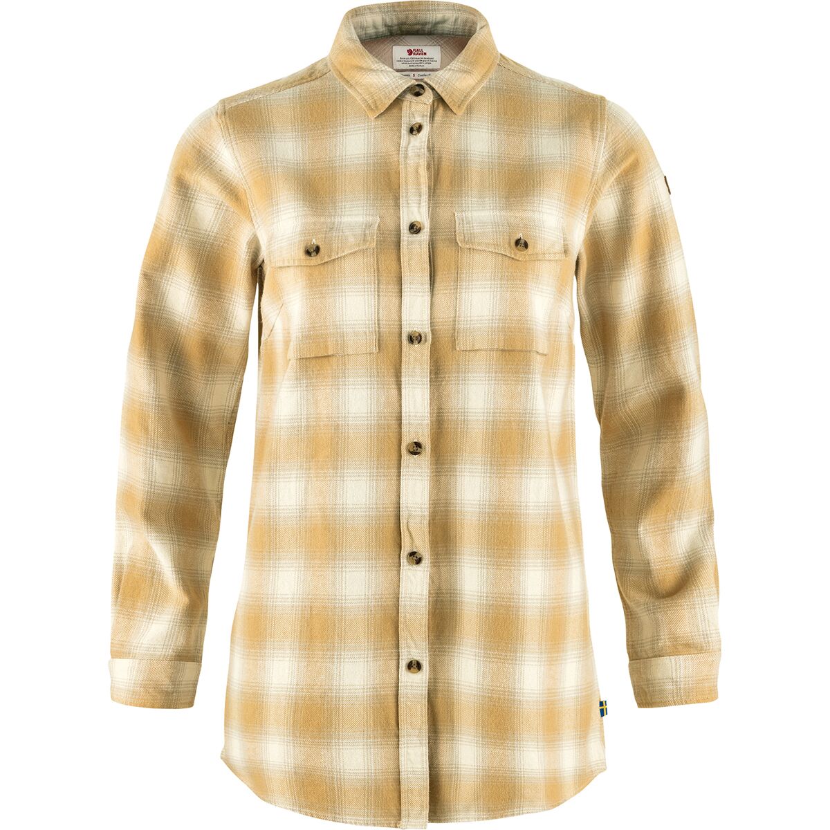 Image of Fjallraven Ovik Twill Long-Sleeve Shirt - Women's Chalk White/Dune Beige, S