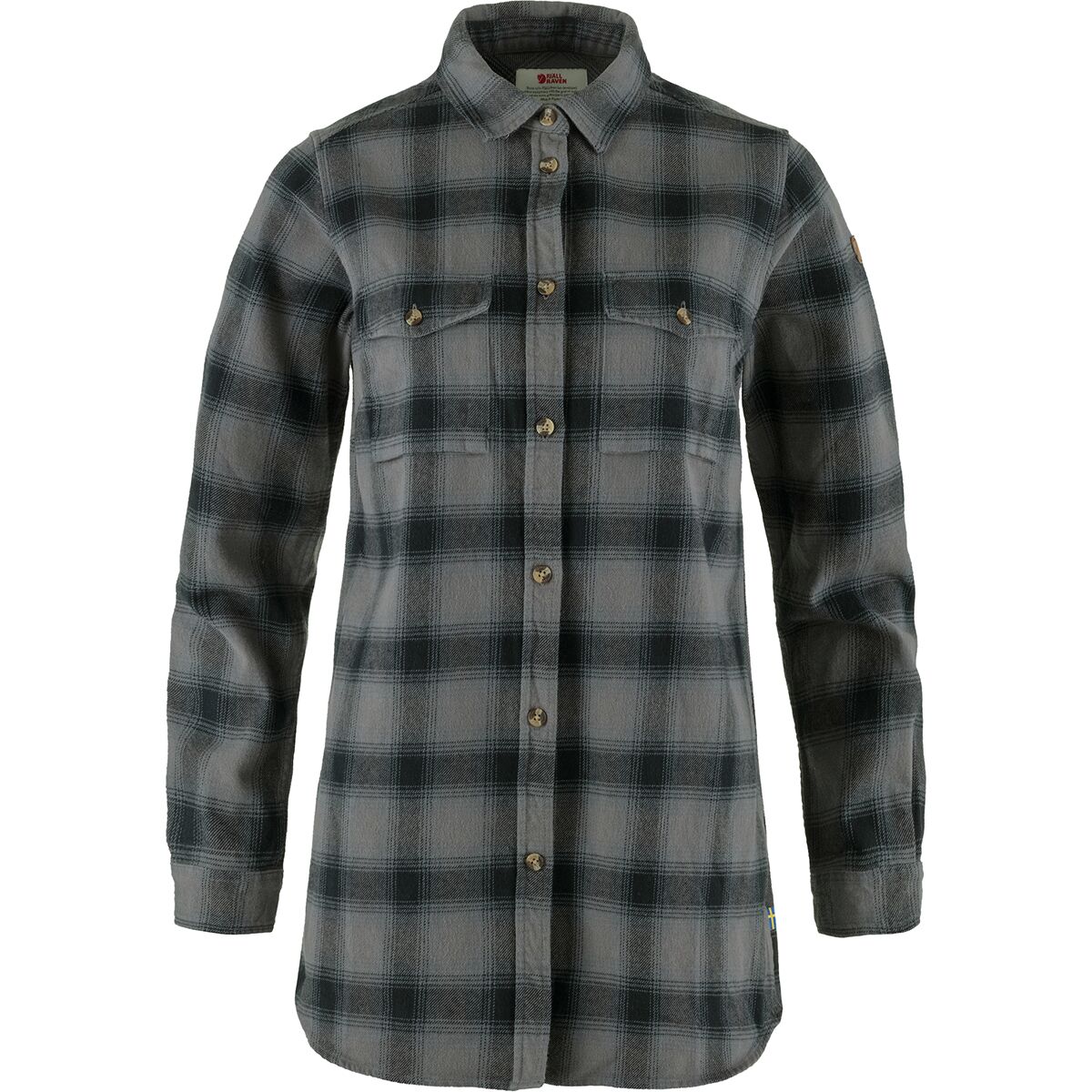 Image of Fjallraven Ovik Twill Long-Sleeve Shirt - Women's Iron Grey/Grey, S