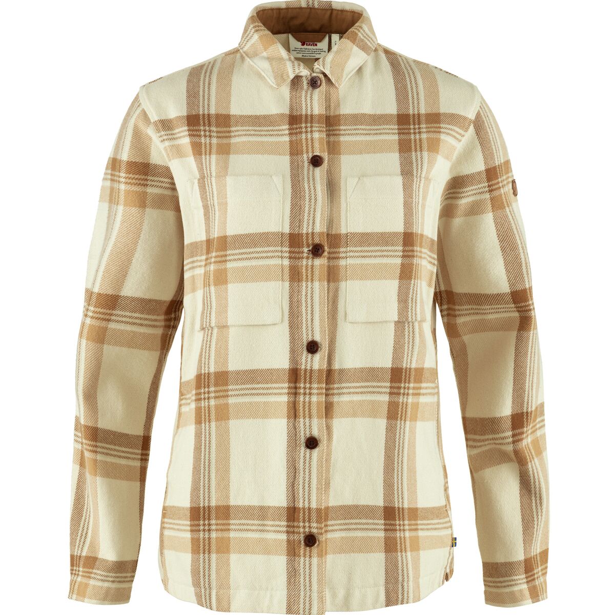 Fjallraven Fjallraven Singi Flannel Overshirt - Women's Chalk White/Dune Beige, XL