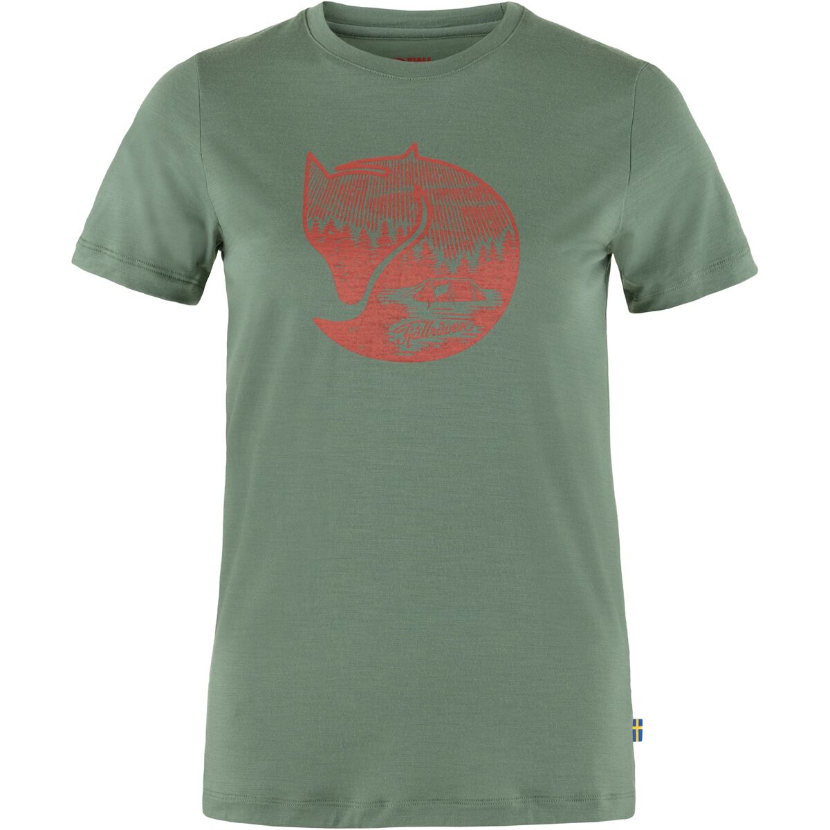 Image of Fjallraven Abisko Wool Fox Shirt - Women's Patina Green/Terracotta Brown, S