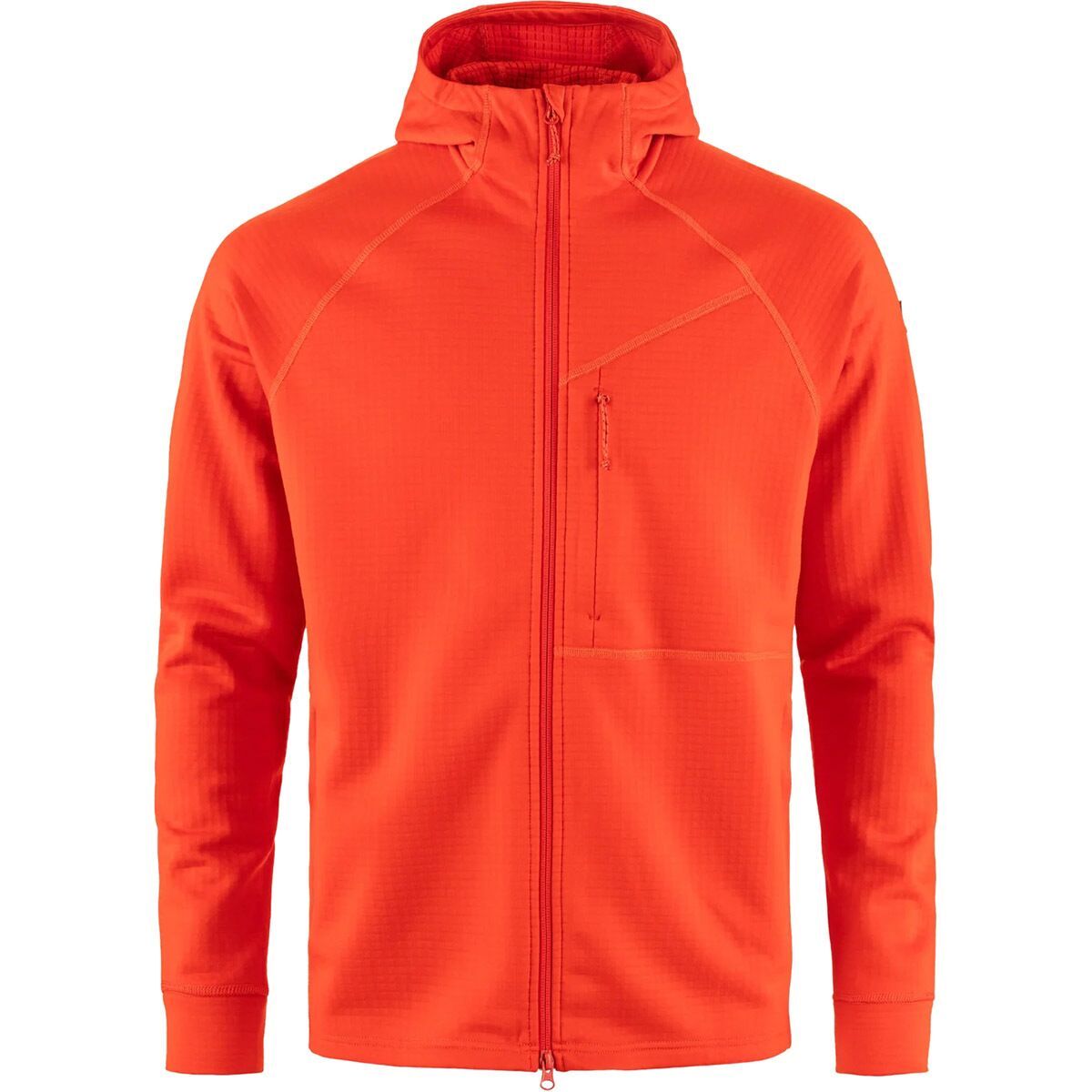 Image of Fjallraven Abisko Grid Fleece Hoodie - Men's Flame Orange, L