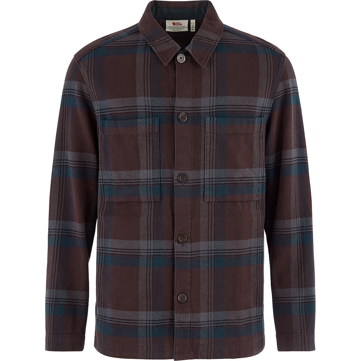 Image of Fjallraven Singi Flannel Overshirt - Men's Black Oak/Dark Navy, XXL