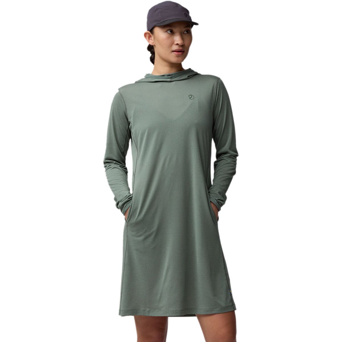 Image of Fjallraven Abisko Sun Hoodie Dress - Women's Patina Green, XL