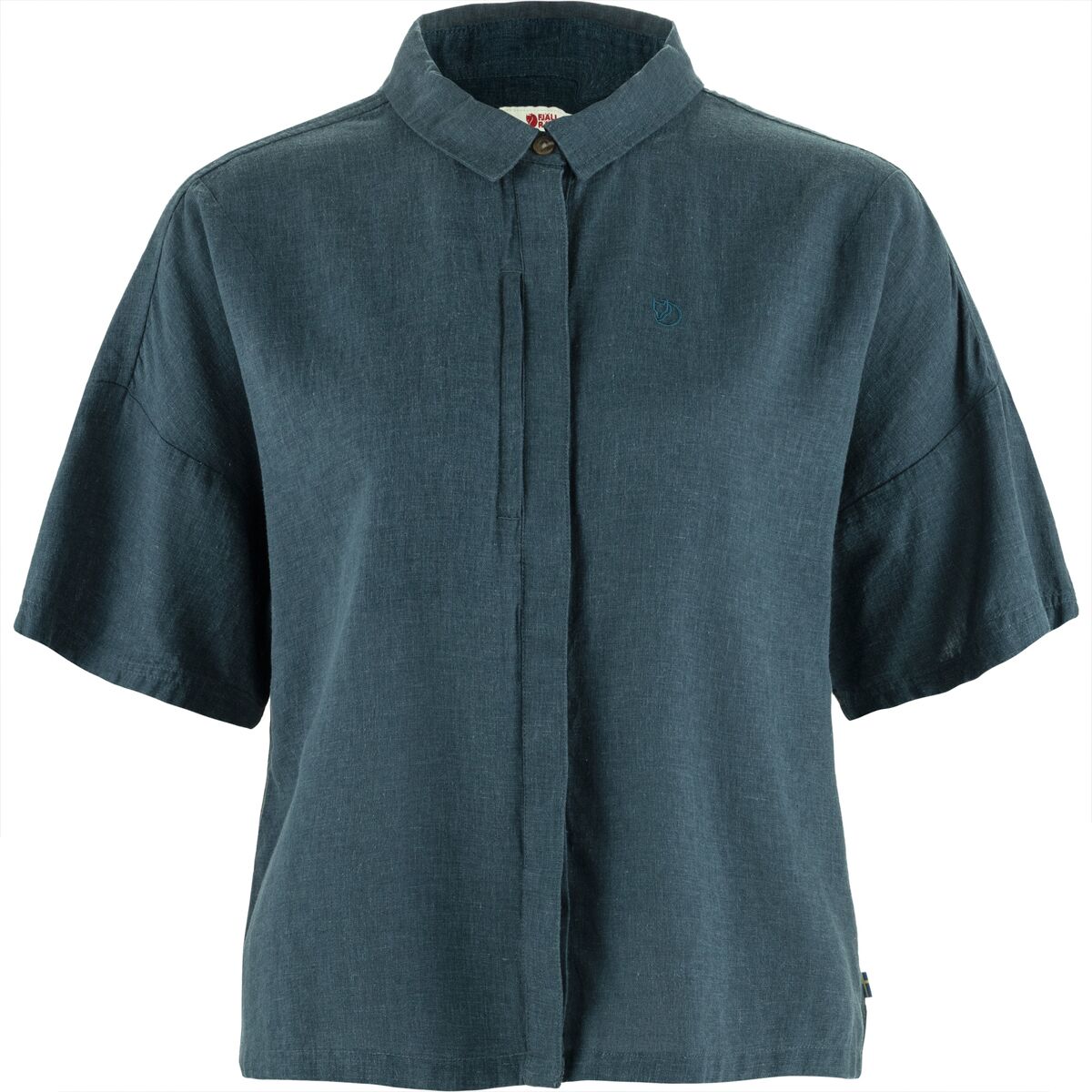 Image of Fjallraven Ovik Hemp Camp Short-Sleeve Shirt - Women's Mountain Blue, L