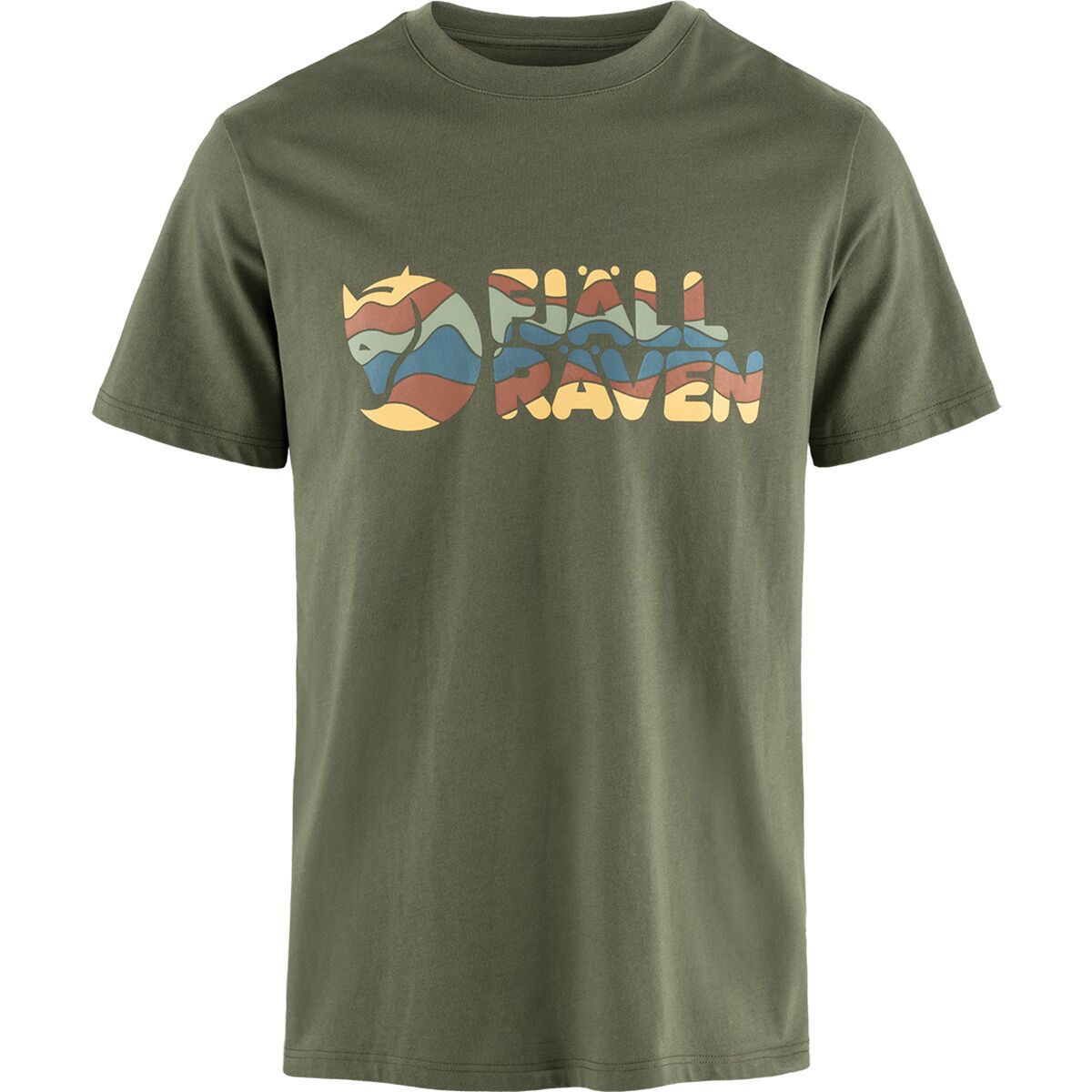 Image of Fjallraven Multicolor Logo T-Shirt - Men's Laurel Green, M