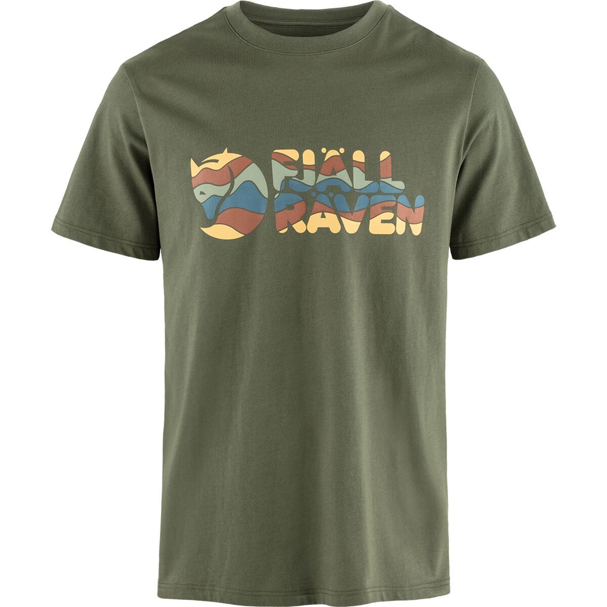 Image of Fjallraven Multicolor Logo T-Shirt - Men's Laurel Green, S