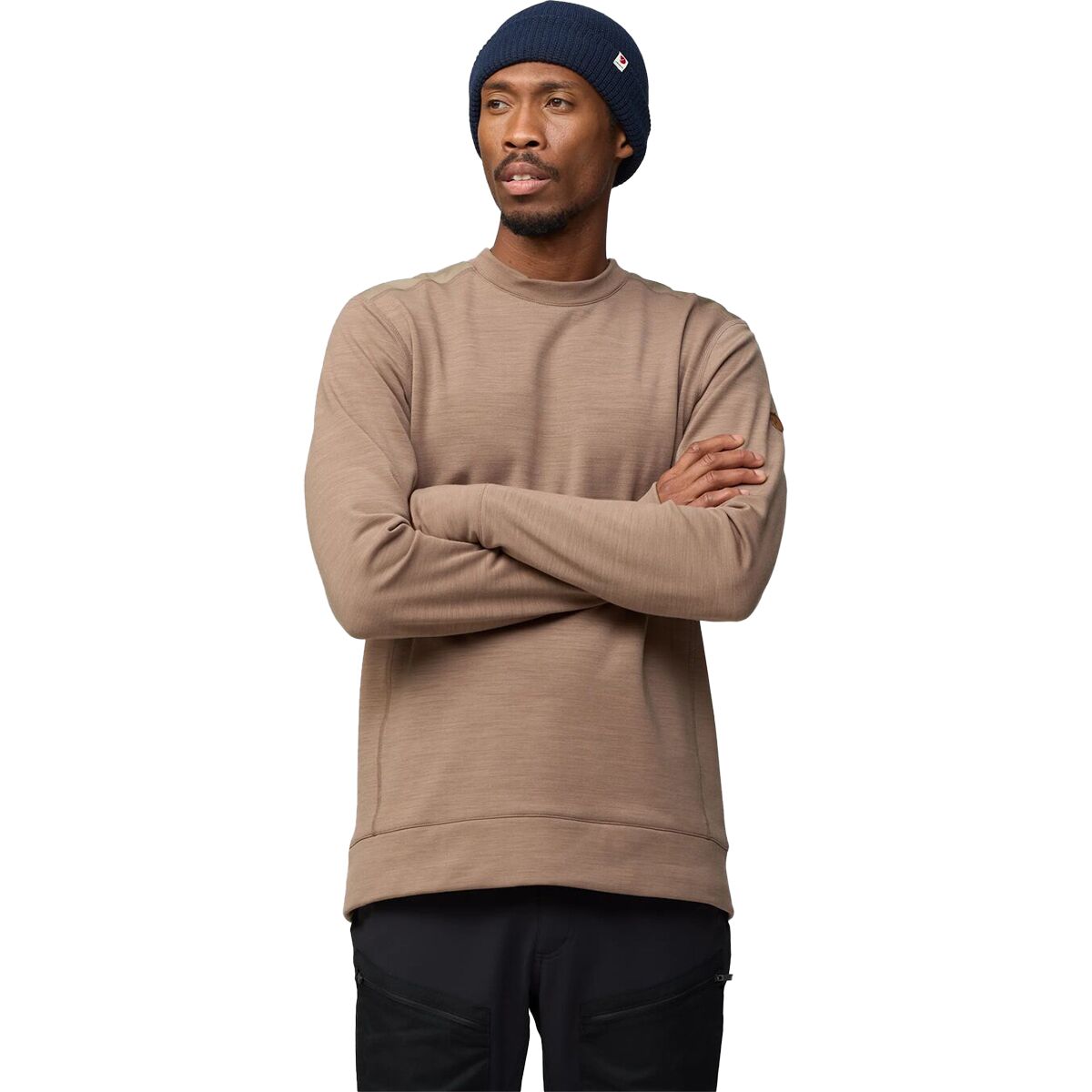 Image of Fjallraven Keb Fleece Crew Neck Sweater -Men's Suede Brown, M