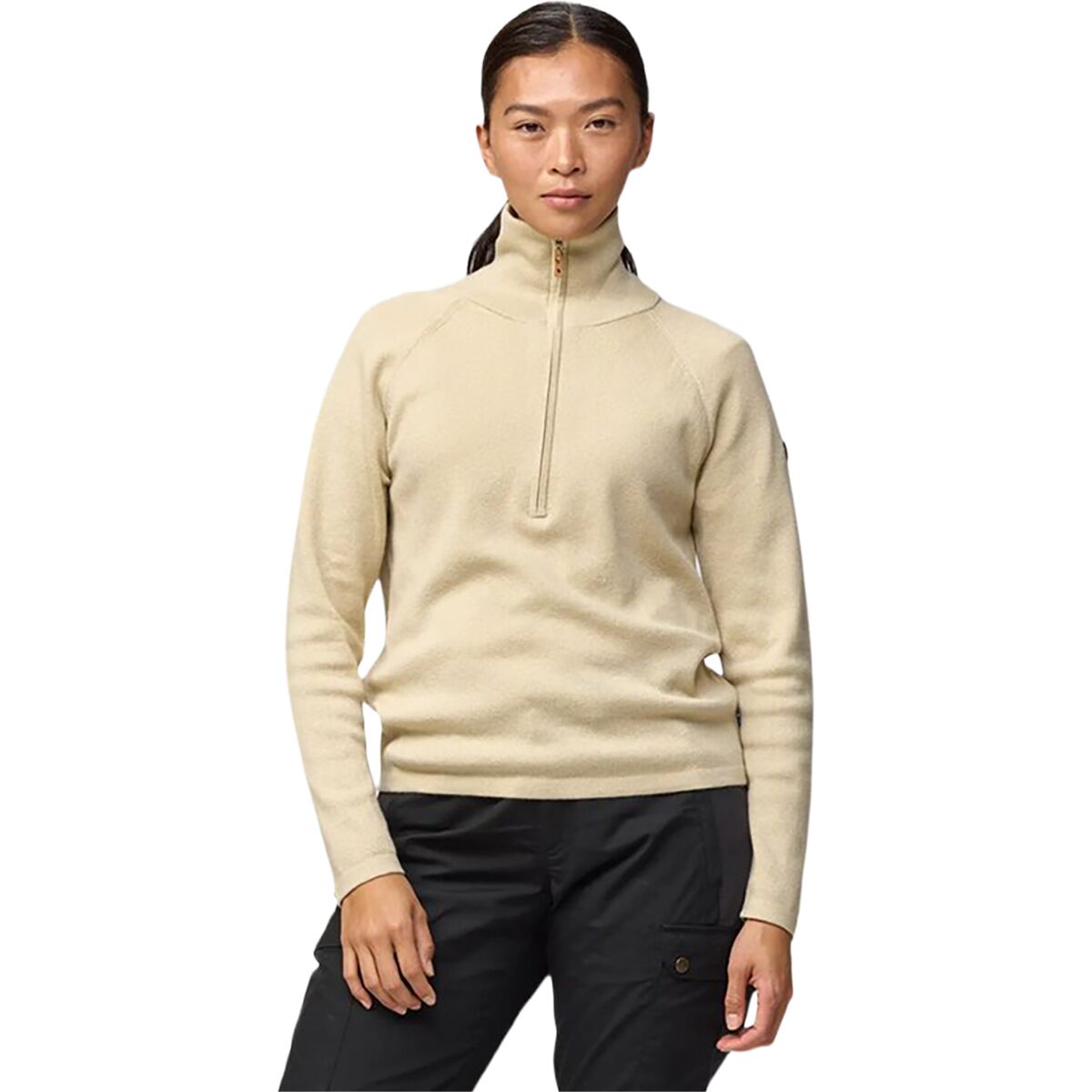 Image of Fjallraven Ovik Lite 1/2-Zip Sweater - Women's Light Beige, S