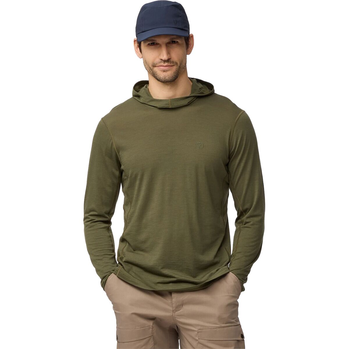 Image of Fjallraven Abisko Wool Hoodie - Men's Laurel Green, XL