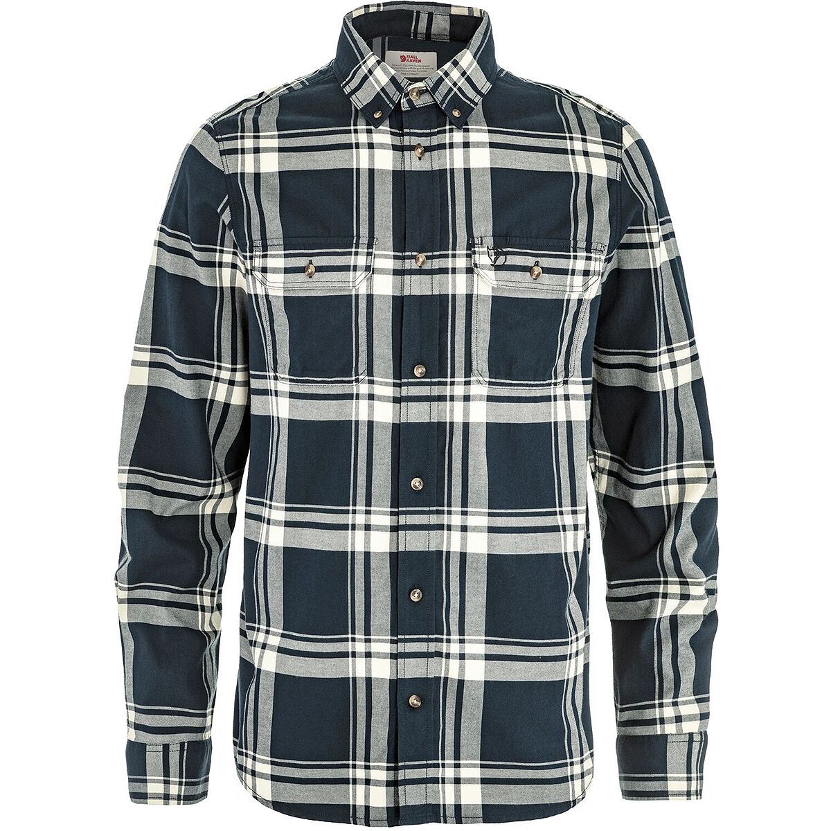 Image of Fjallraven Ovik Lite Flannel Shirt - Men's Dark Navy/Chalk White, M