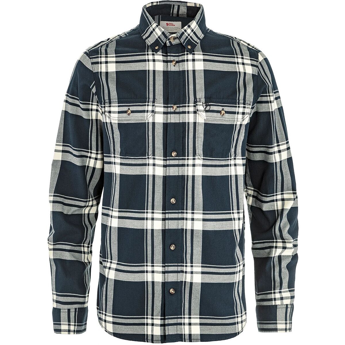 Image of Fjallraven Ovik Lite Flannel Shirt - Men's Dark Navy/Chalk White, M