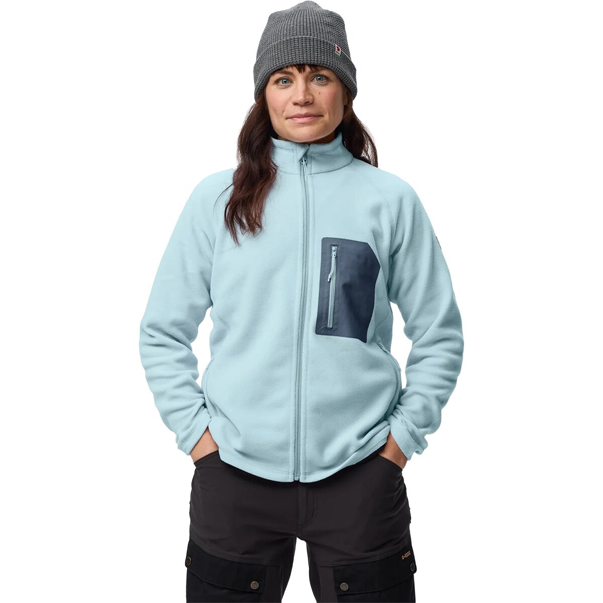 Image of Fjallraven Kaipak Fleece Jacket - Women's Breeze Blue/Navy, XS