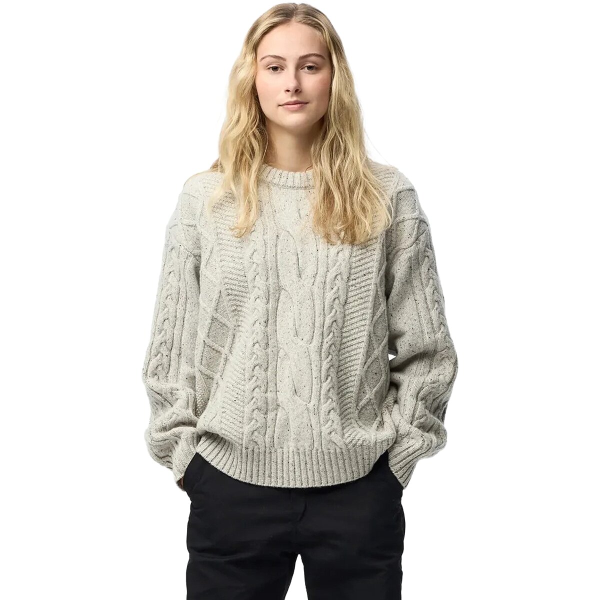 Image of Fjallraven Ovik Cable Knit Top - Women's Chalk White, XS