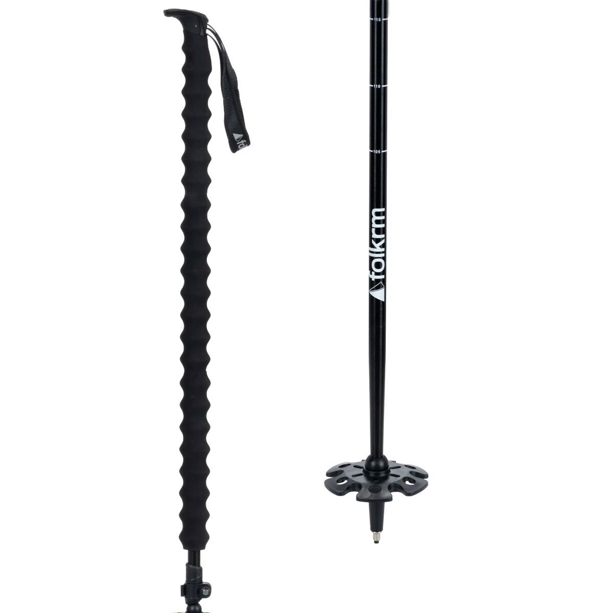 Folkrm Poles Pahto Ski Poles Onyx Black, Adjustable