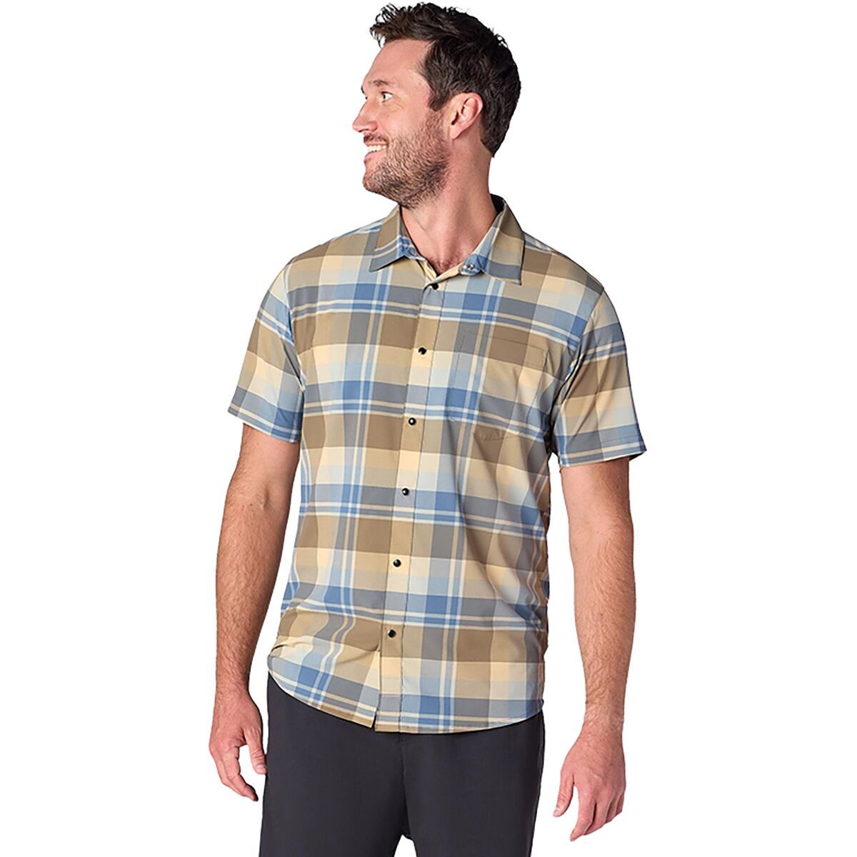 Image of Flylow Anderson Shirt - Men's Dune/Ocean Plaid, XXL