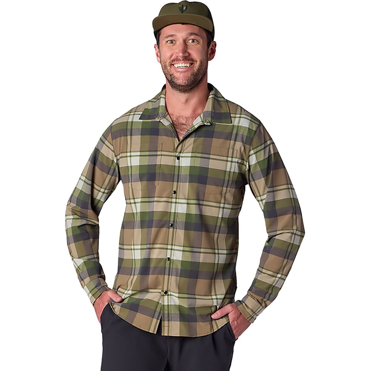 Image of Flylow Royal Chambray Shirt - Men's Vine/Twig Plaid, S