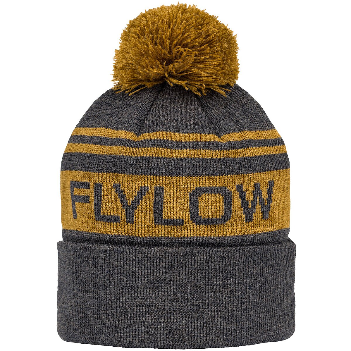 Image of Flylow OG Pom Beanie Black/Rye, One Size