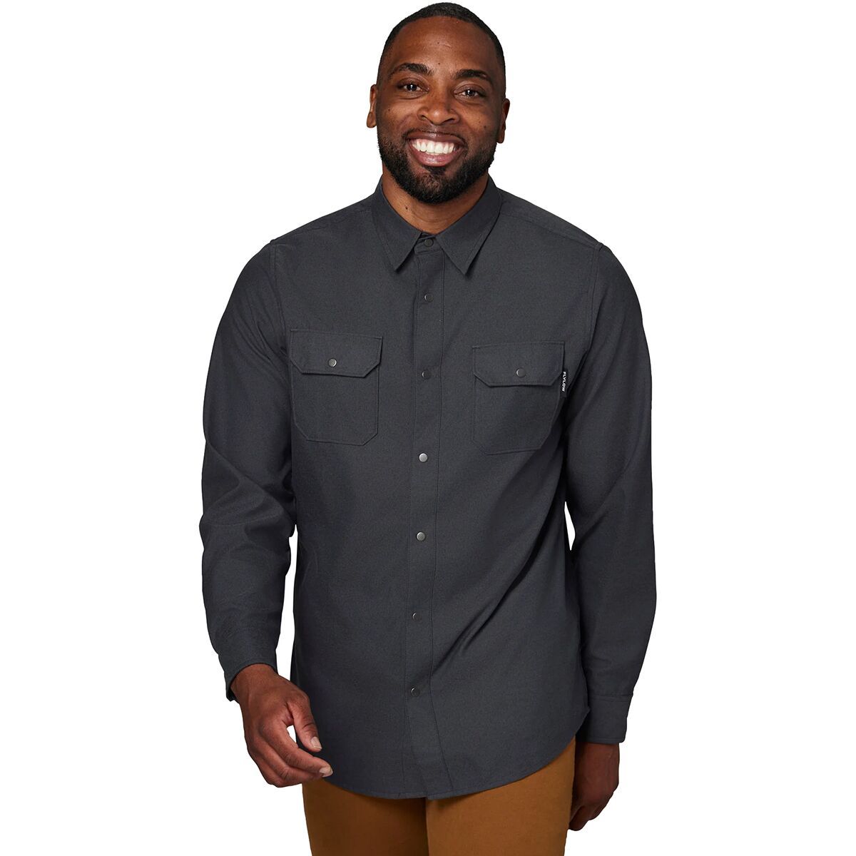 Flylow Handlebar Tech Flannel Shirt - Men's Black Heather, XXL