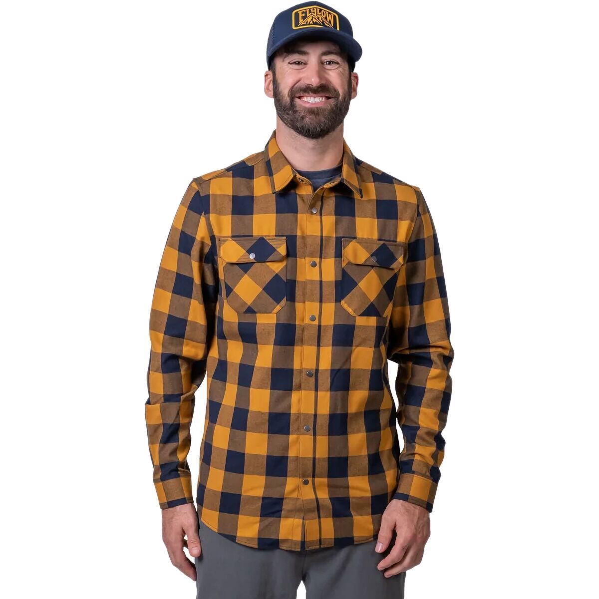 Flylow Handlebar Tech Flannel Shirt - Men's Night/Jupiter Plaid, XXL