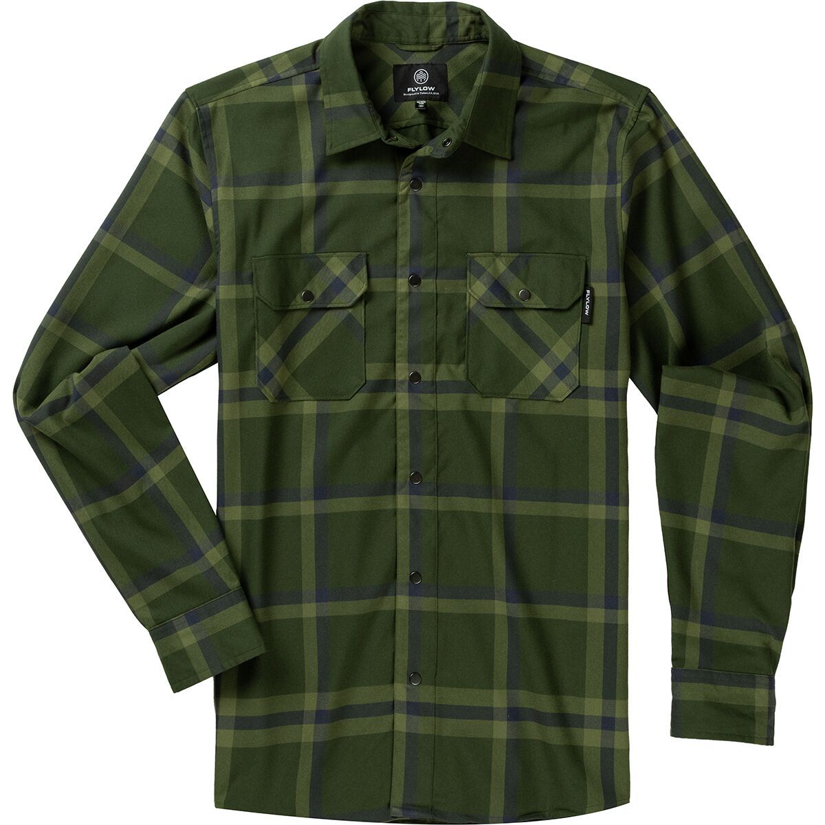 Flylow Handlebar Tech Flannel Shirt - Men's Pine/Night Plaid, S
