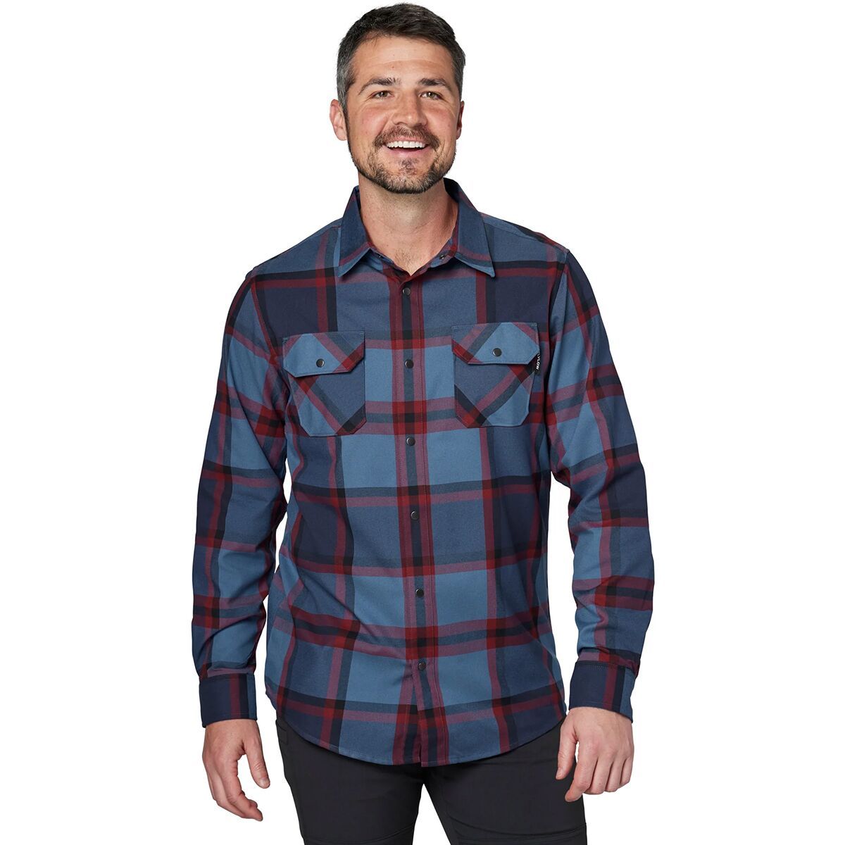 Flylow Handlebar Tech Flannel Shirt - Men's River/Redwood Plaid, M