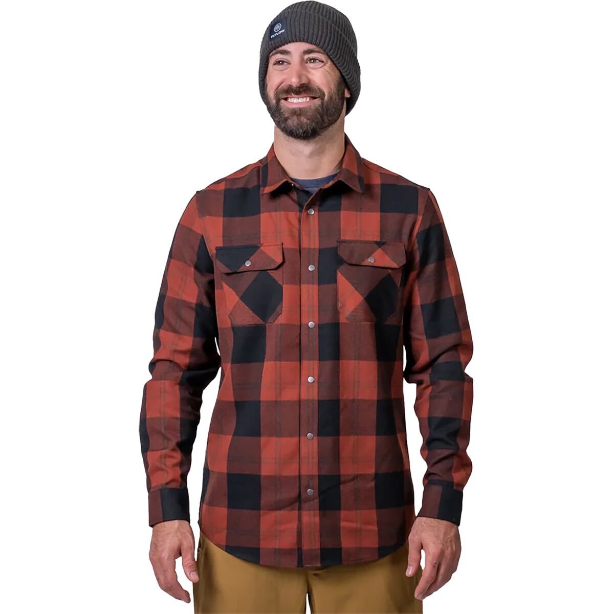 Flylow Handlebar Tech Flannel Shirt - Men's Rustic/Black Plaid, L