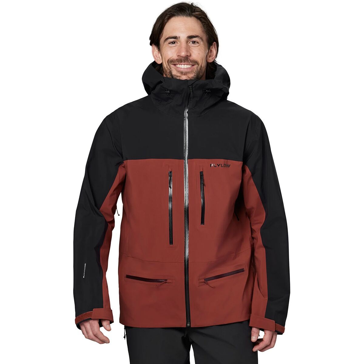 Flylow Kane Jacket - Men's Black/Redwood, S