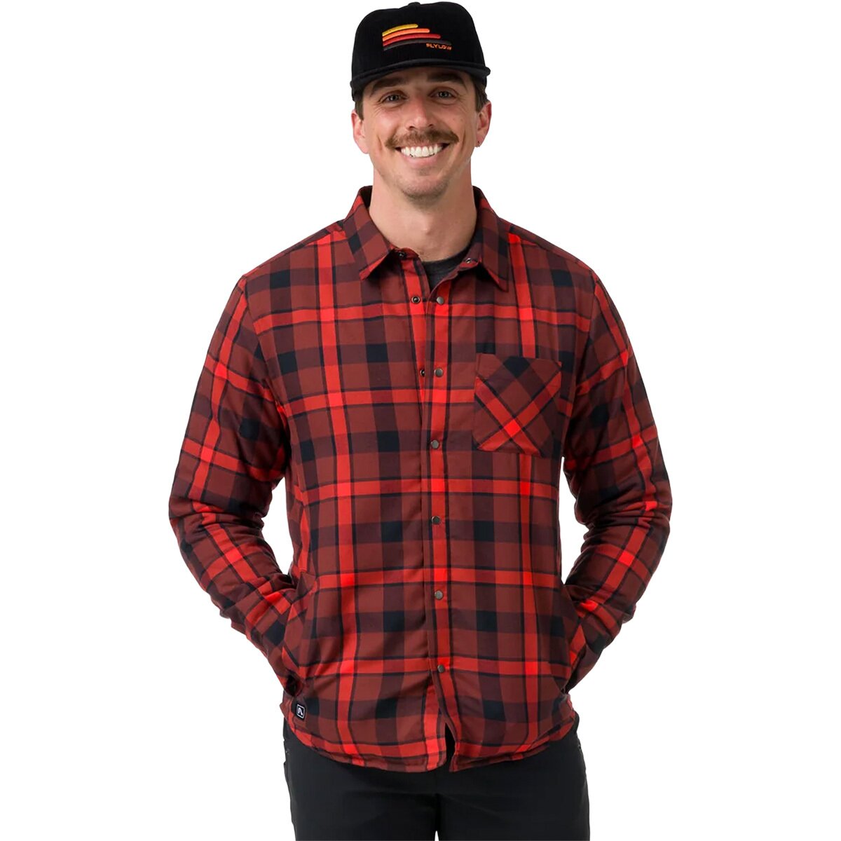 Image of Flylow Sinclair Insulated Flannel - Men's Amaro/Magma Plaid, XL
