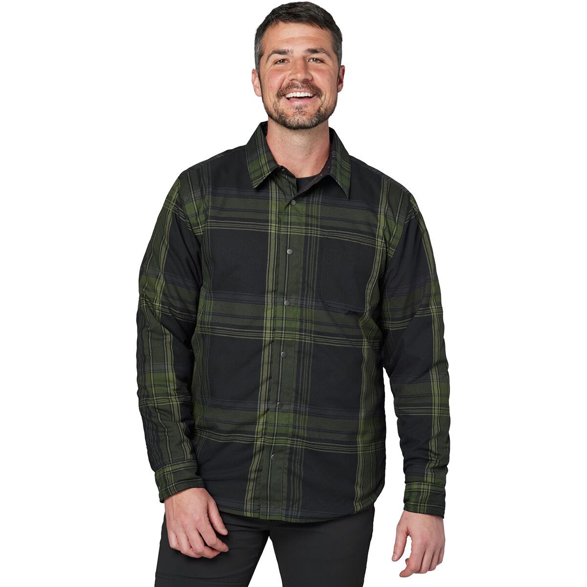 Flylow Sinclair Insulated Flannel - Men's Black/Pine, XL