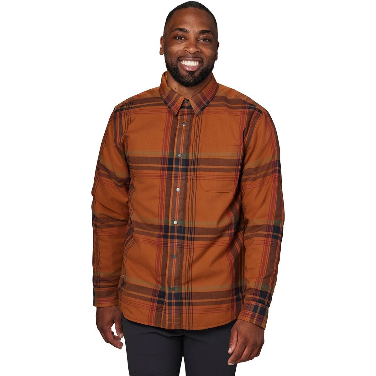Flylow Sinclair Insulated Flannel - Men's Copper/Redwood, XL