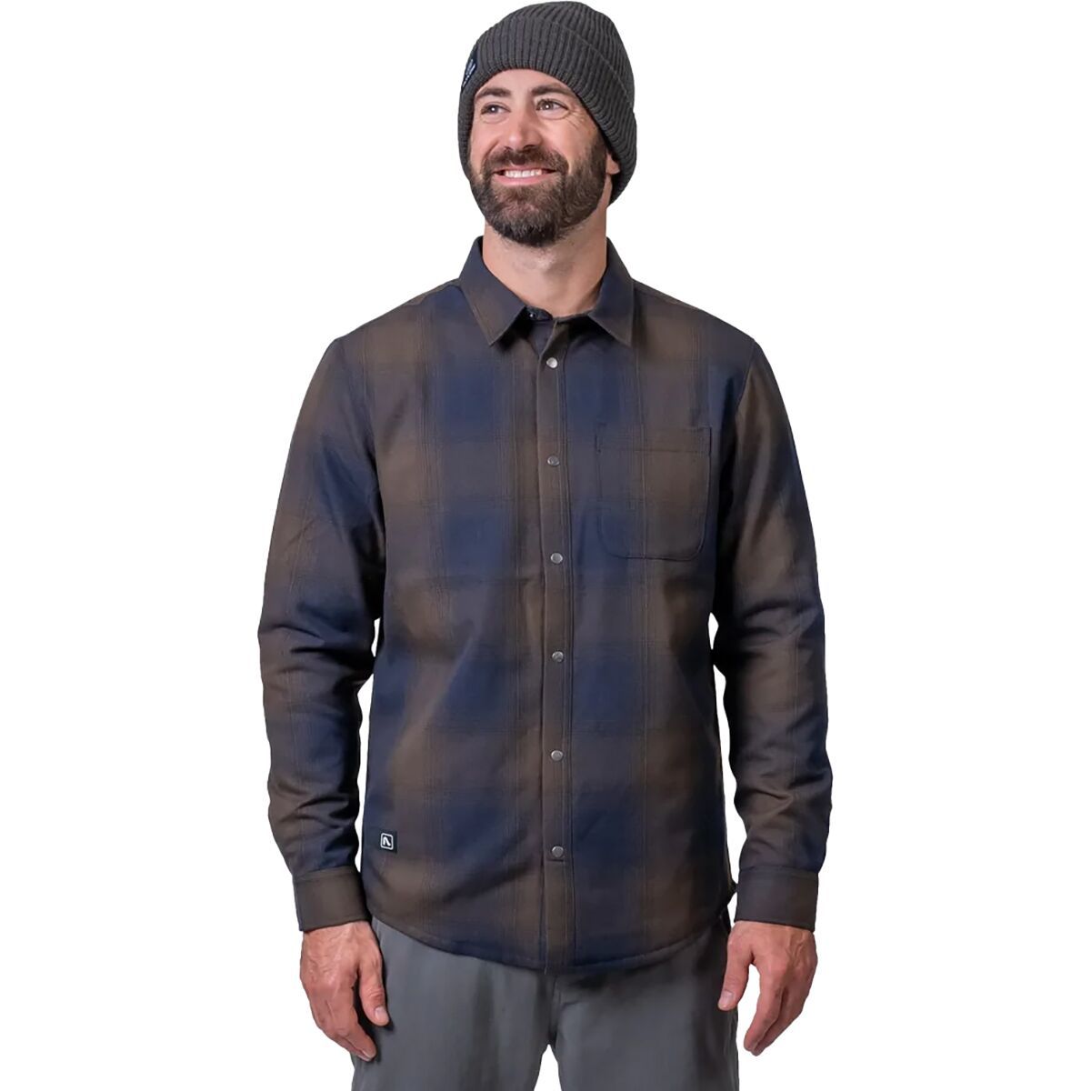 Flylow Sinclair Insulated Flannel - Men's Mercury/Black Plaid, XXL