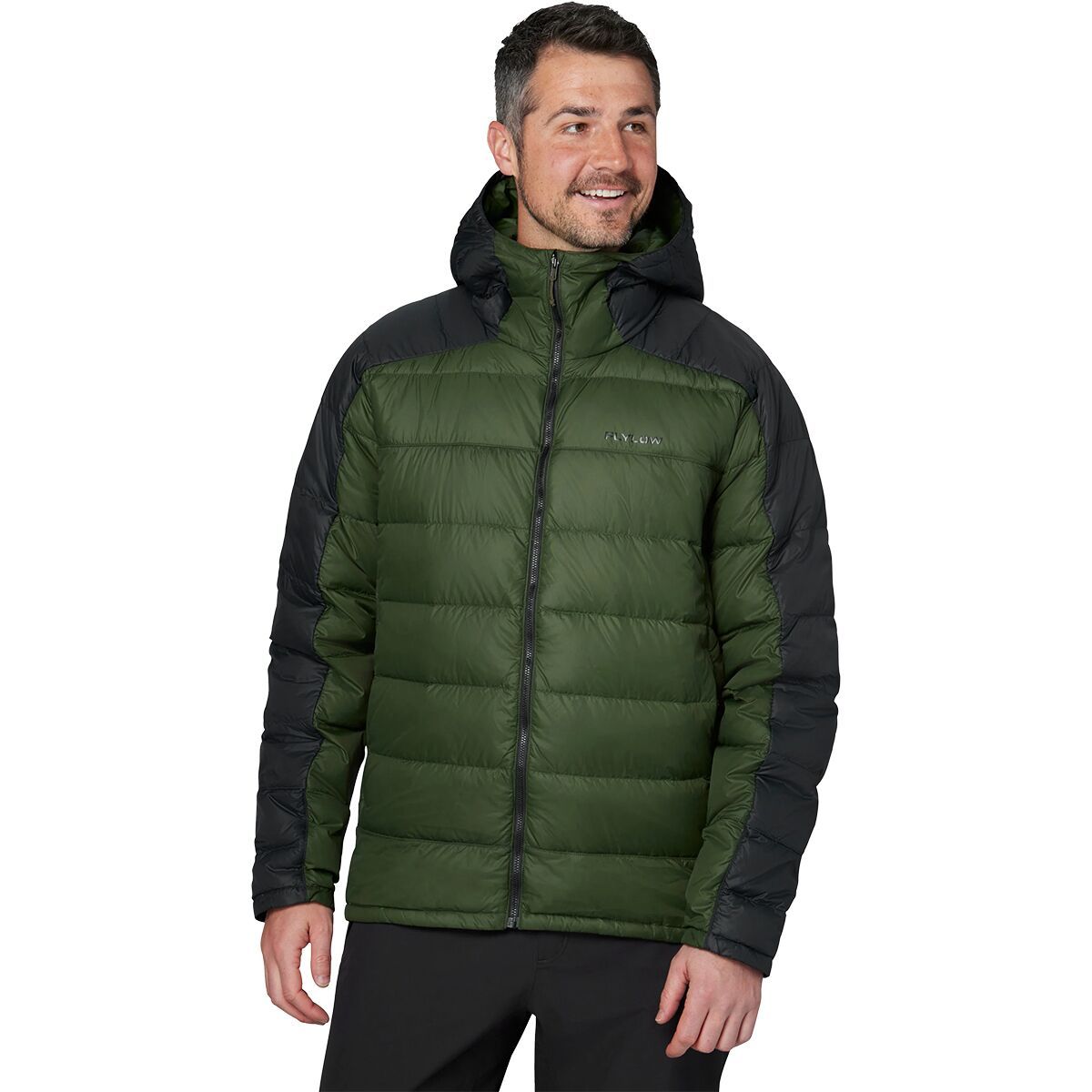Flylow General's Hooded Down Jacket - Men's Black/Pine, XL