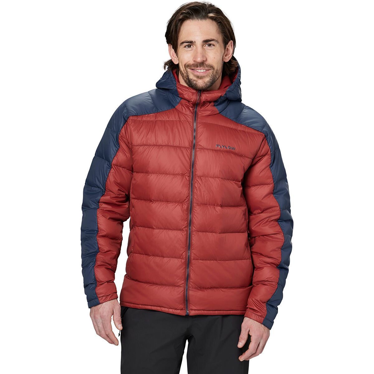 Flylow General's Hooded Down Jacket - Men's Night/Redwood, XL