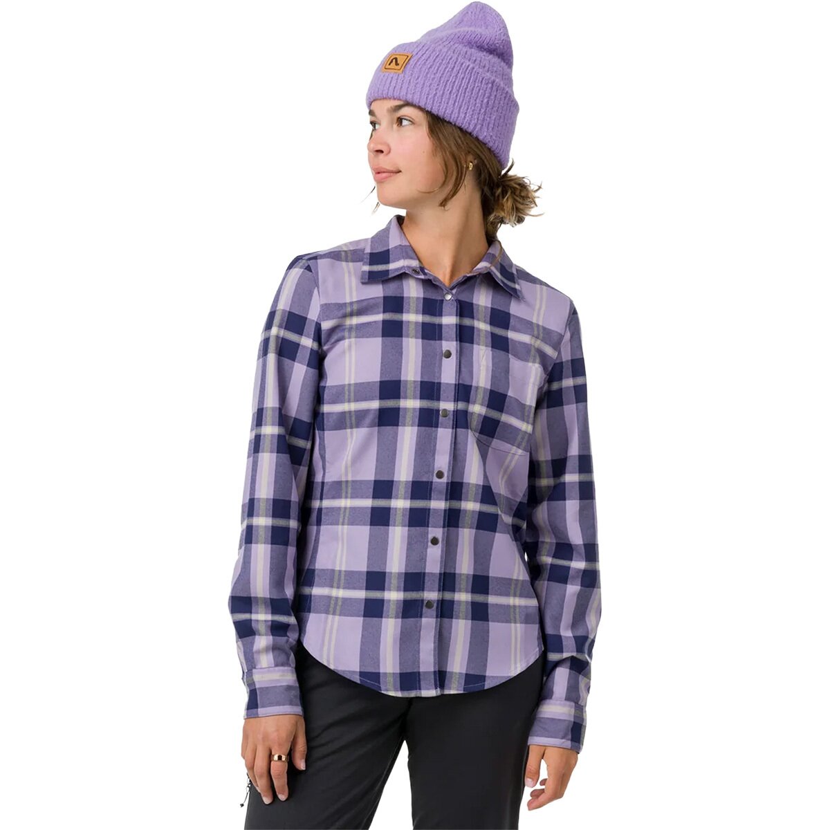 Image of Flylow Brigitte Tech Flannel - Women's Aurora/Mist Plaid, L