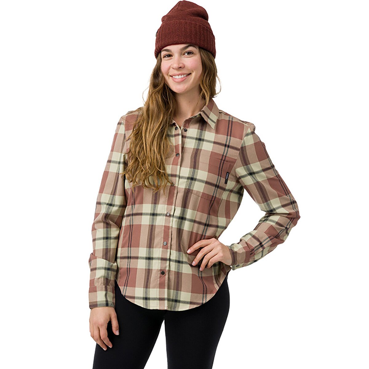 Image of Flylow Brigitte Tech Flannel - Women's Bluff/Mist Plaid, L