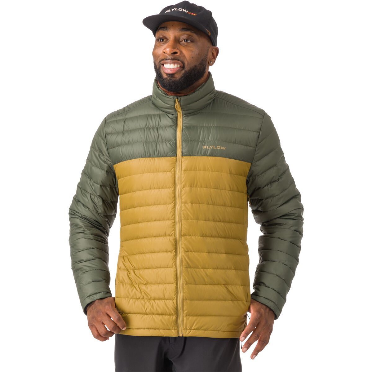 Image of Flylow General's Down Sweater - Men's Rye/Evergreen, M