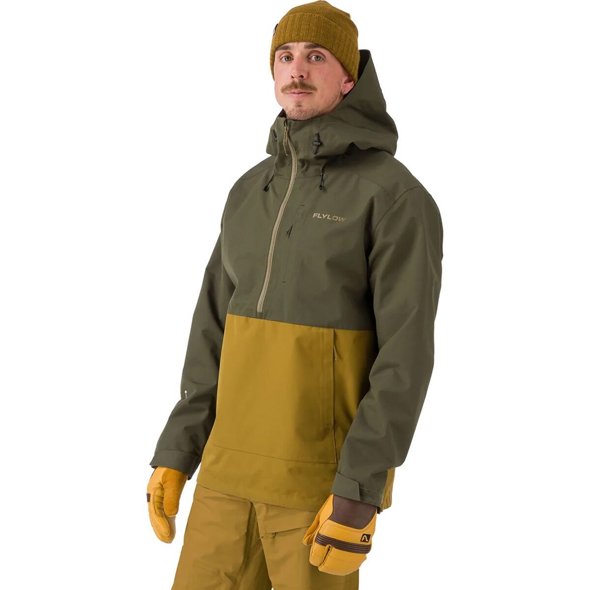 Flylow Knight Anorak - Men's Rye/Evergreen/Capers, S