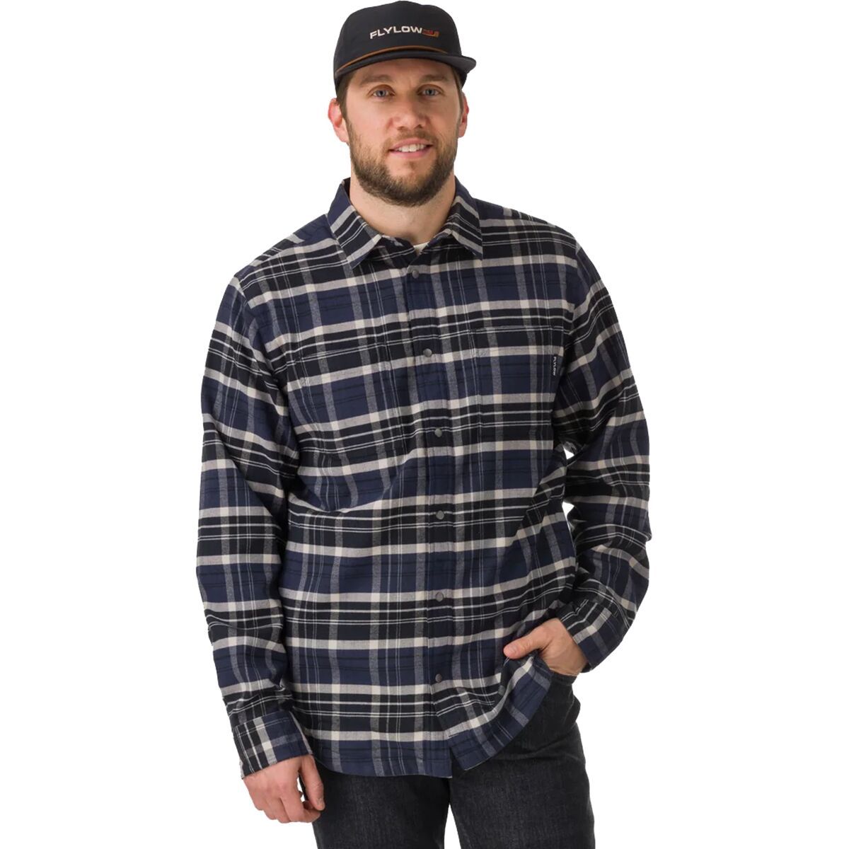 Image of Flylow Lassen Fleece Lined Flannel - Men's Night, S