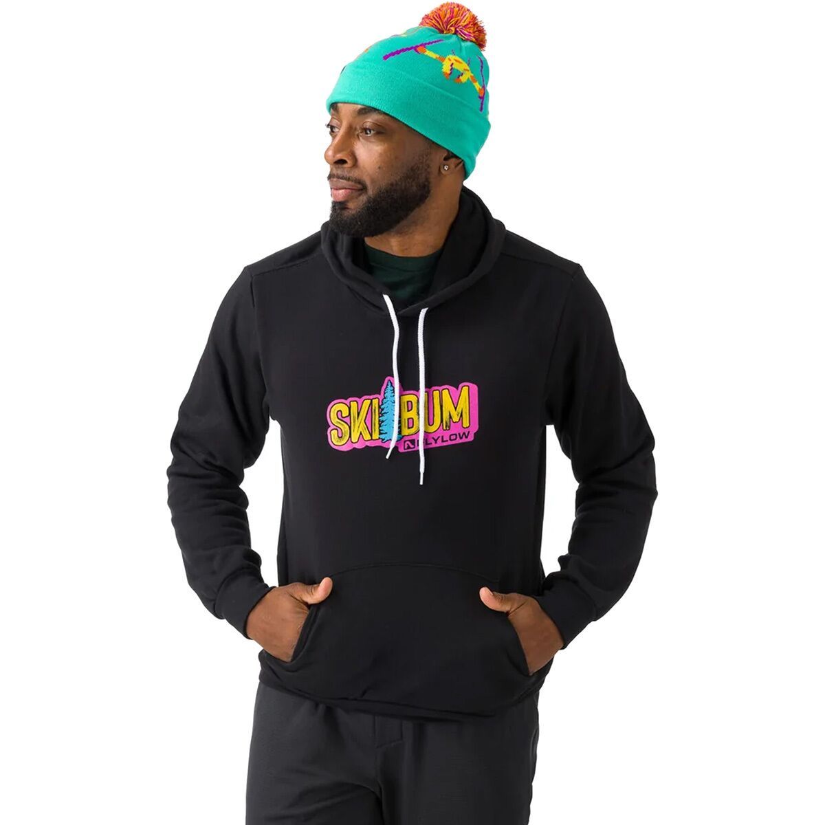 Flylow Ski Bum Hoodie - Men's Black/Neons, M