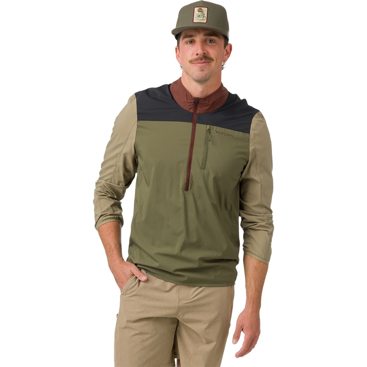 Image of Flylow Davis Anorak - Men's Black/Jasper, XL