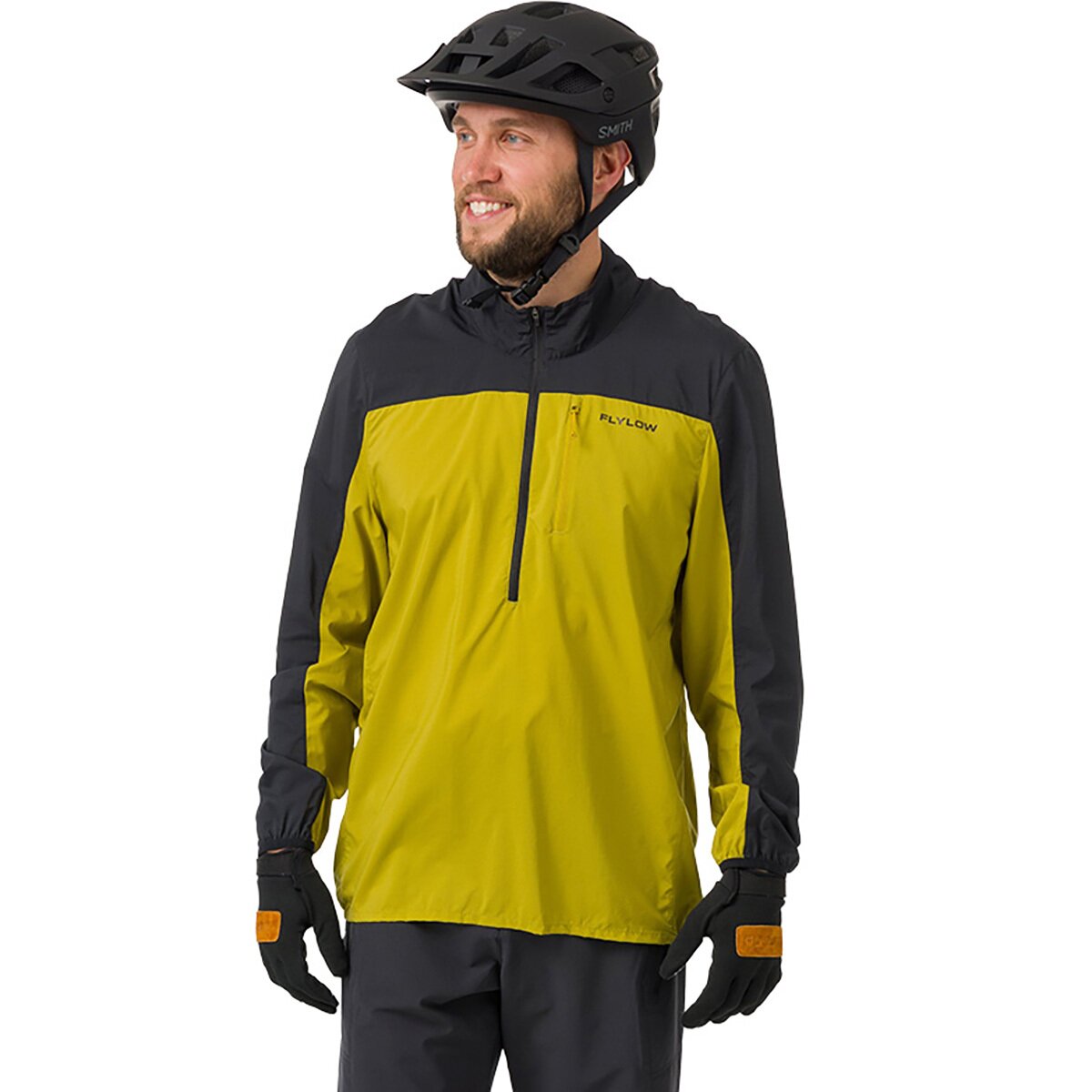 Image of Flylow Davis Anorak - Men's Black/Olive, L