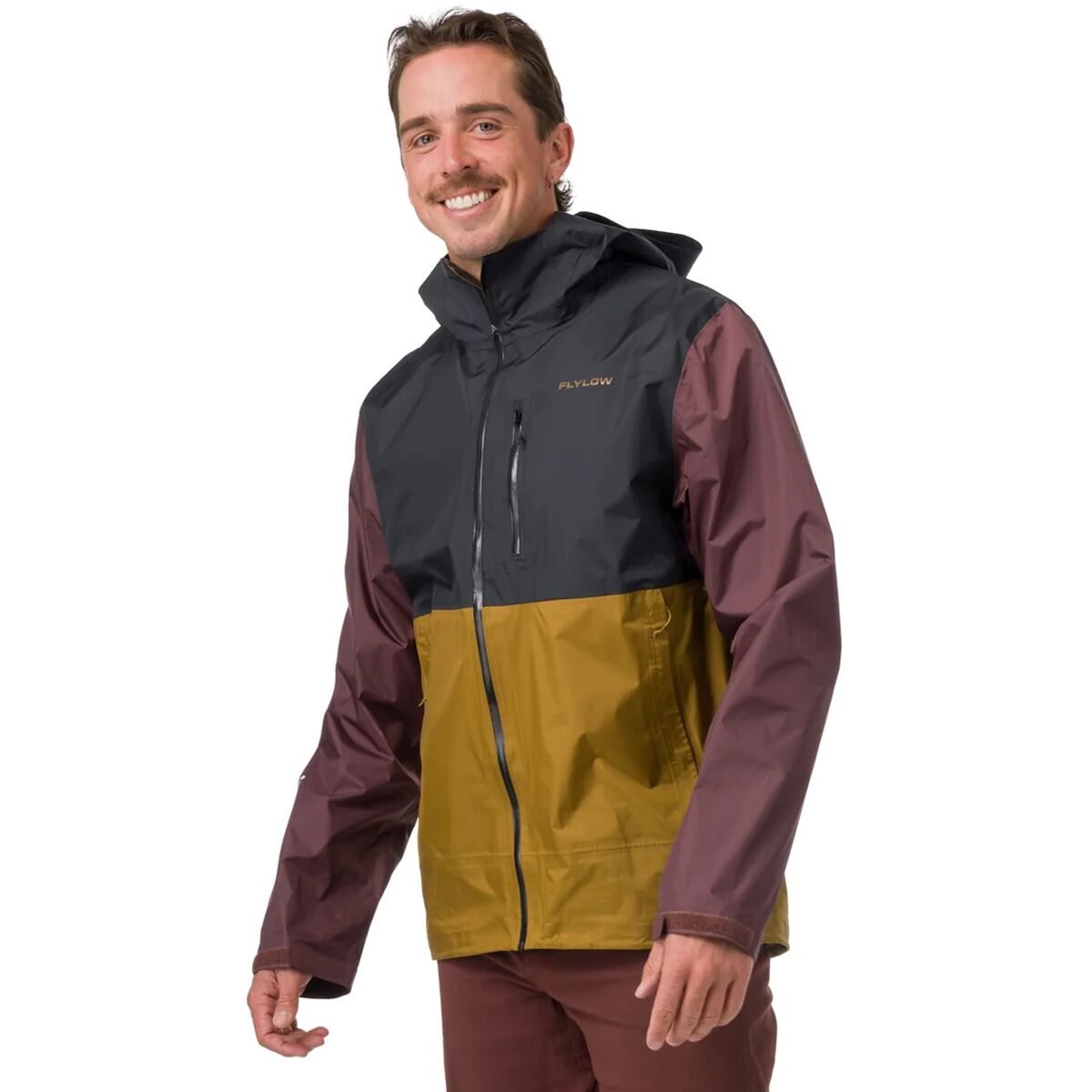 Image of Flylow Trailworks Jacket - Men's Black/Rye, M