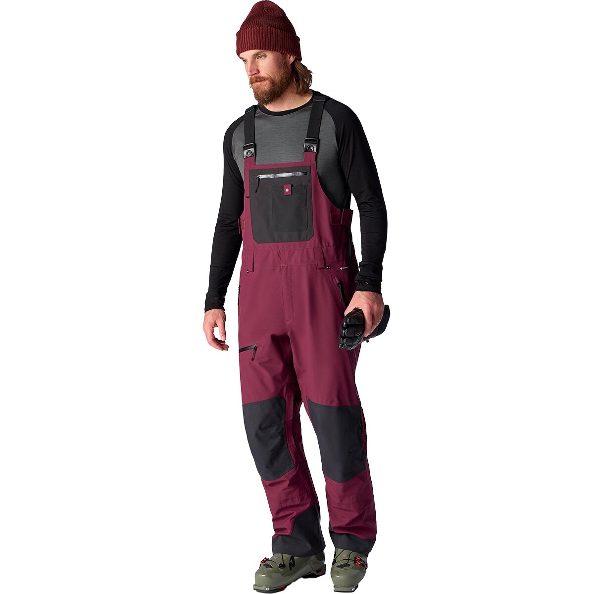 Image of Flylow Baker Bib Pant - Men's Hearth/Black, XXL/Reg