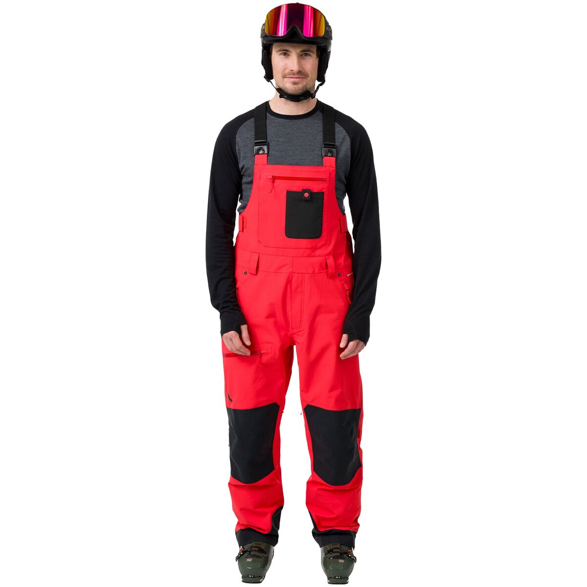 Image of Flylow Baker Bib Pant - Men's Magma/Black, L/Reg